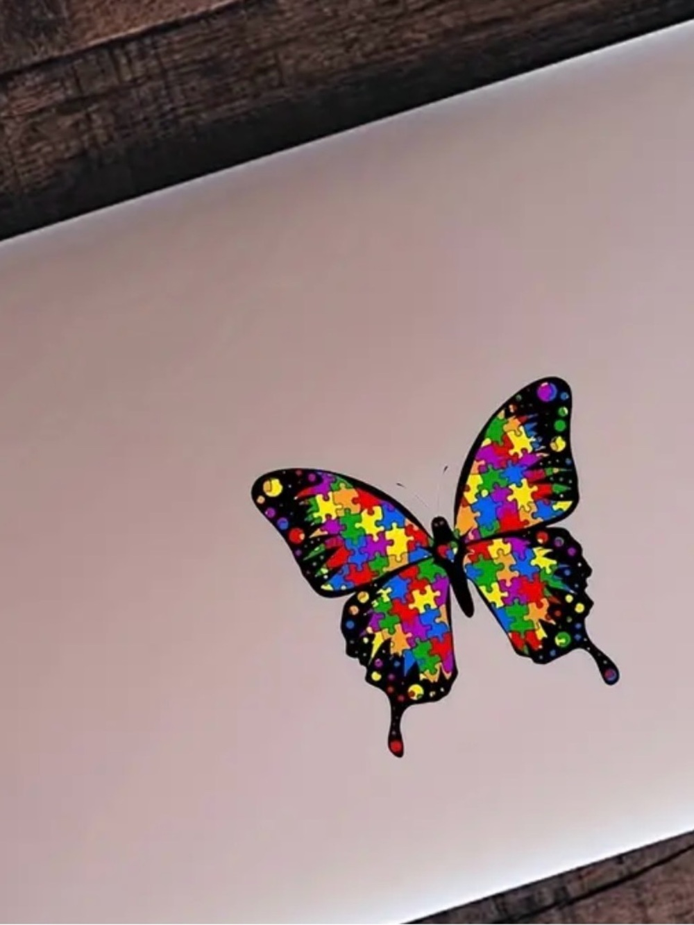 Kids Multicolor Puzzle Butterfly Sticker - Decorative Accessory